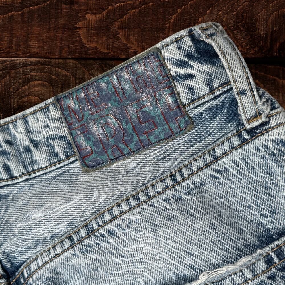 Free People My Own Lane High Rise Distressed Straight Leg Acid Wash Jeans 28 - Picture 6 of 14